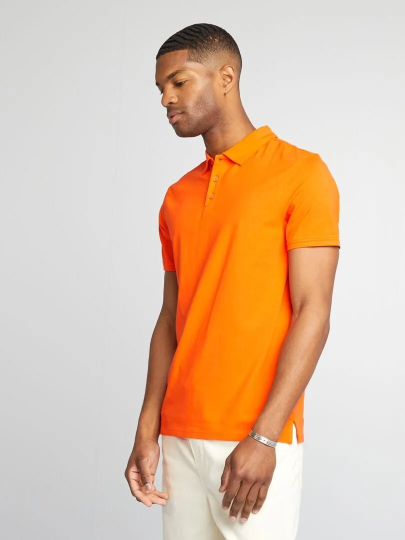 POLO ELáSTICO SLIM FIT  NARANJA