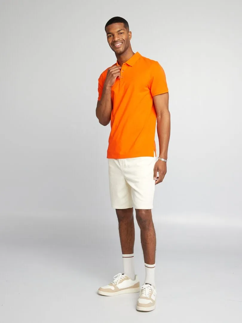 POLO ELáSTICO SLIM FIT  NARANJA