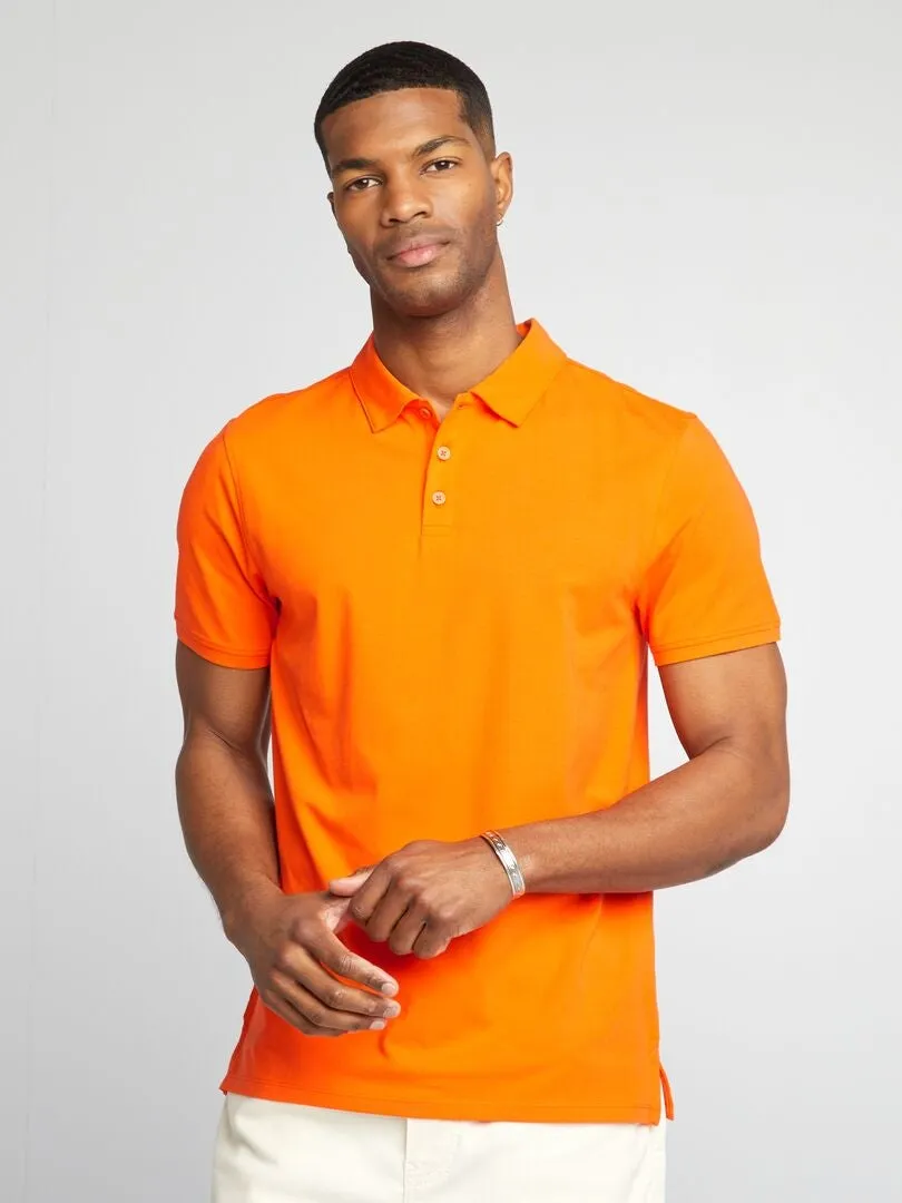 POLO ELáSTICO SLIM FIT  NARANJA