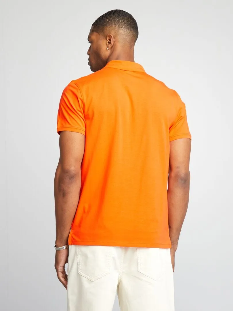 POLO ELáSTICO SLIM FIT  NARANJA
