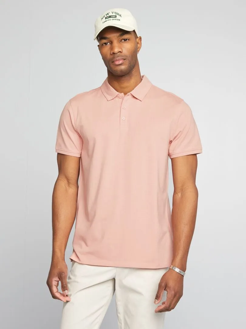 POLO ELáSTICO SLIM FIT  ROSA