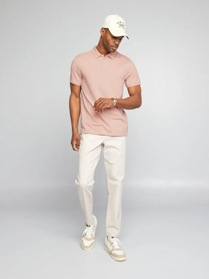 POLO ELáSTICO SLIM FIT  ROSA