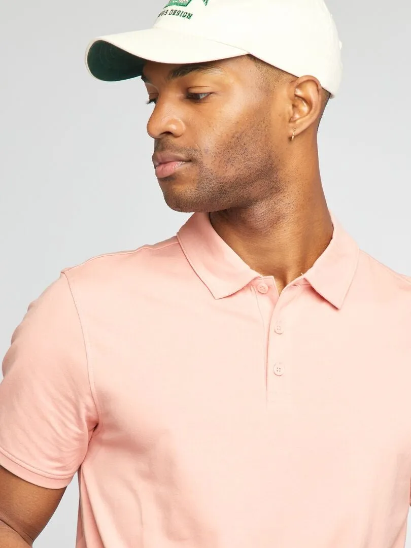 POLO ELáSTICO SLIM FIT  ROSA