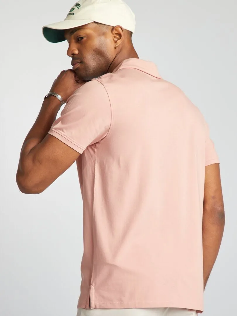 POLO ELáSTICO SLIM FIT  ROSA