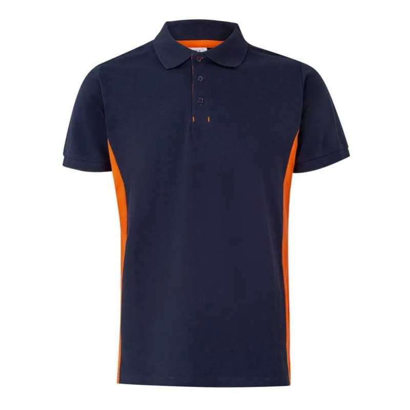 POLO TRABAJO AZUL NAVY BICOLOR TEJIDO PIQUé  VELILLA