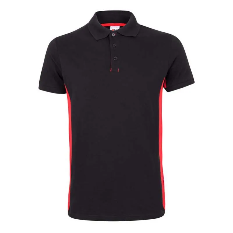 POLO TRABAJO NEGRO BICOLOR TEJIDO PIQUé  VELILLA