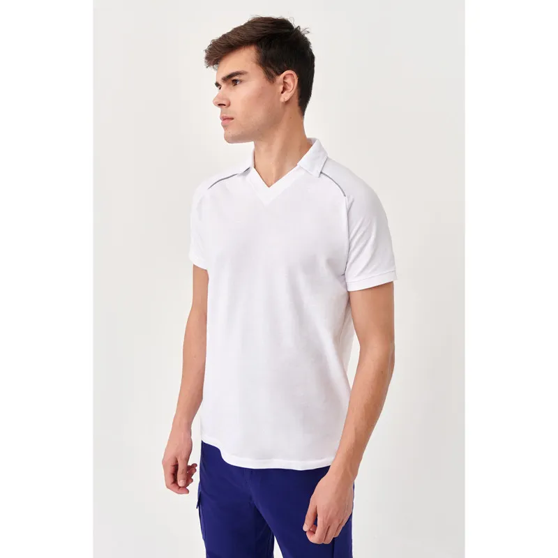 POLO UNISEX CON CUELLO PICO SIN BOTONES  MONZA
