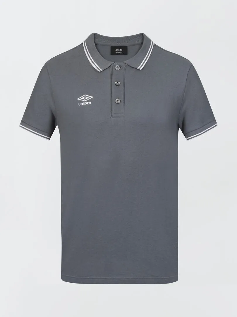 POLO 'UMBRO' DE PIQUé DE ALGODóN  GRIS