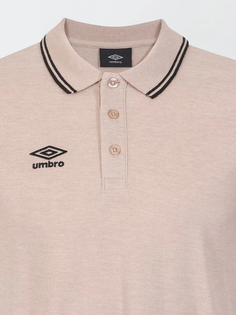 POLO 'UMBRO' DE PIQUé DE ALGODóN  MARRON