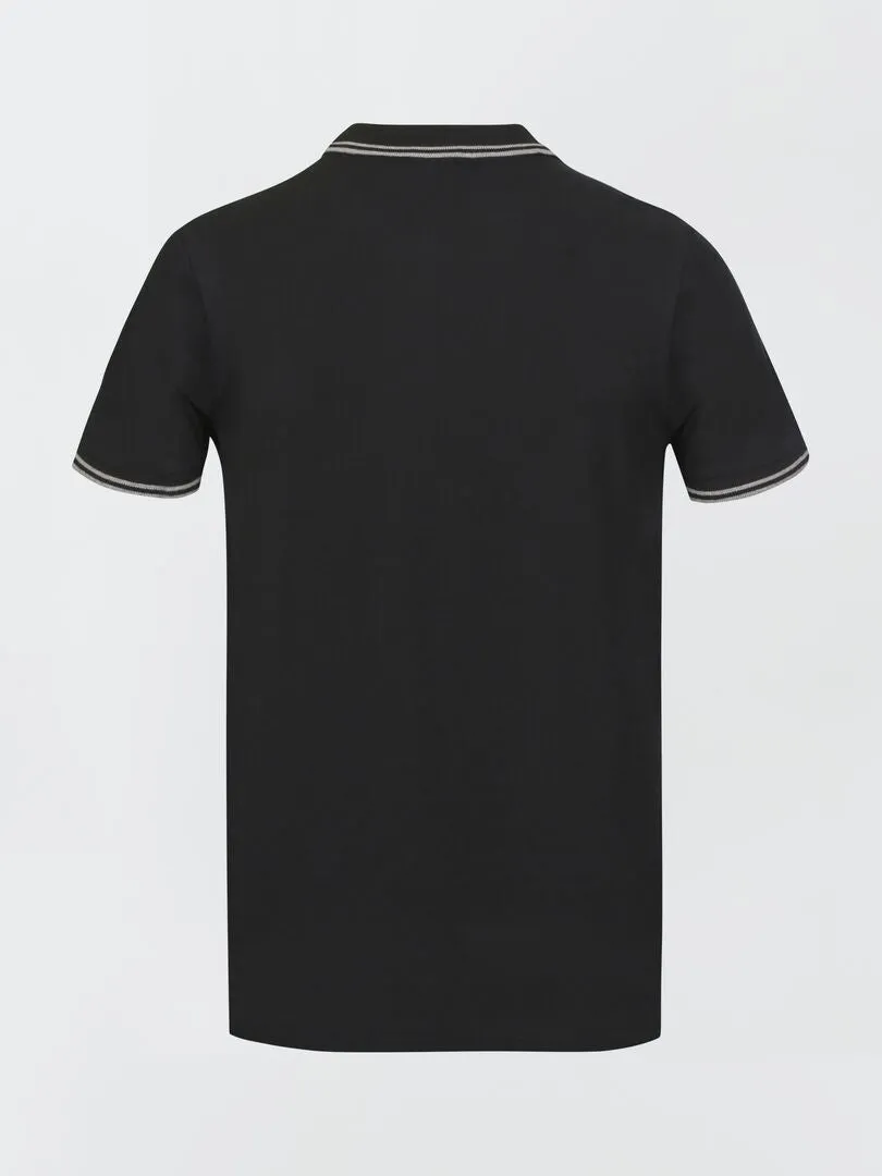 POLO 'UMBRO' DE PIQUé DE ALGODóN  NEGRO