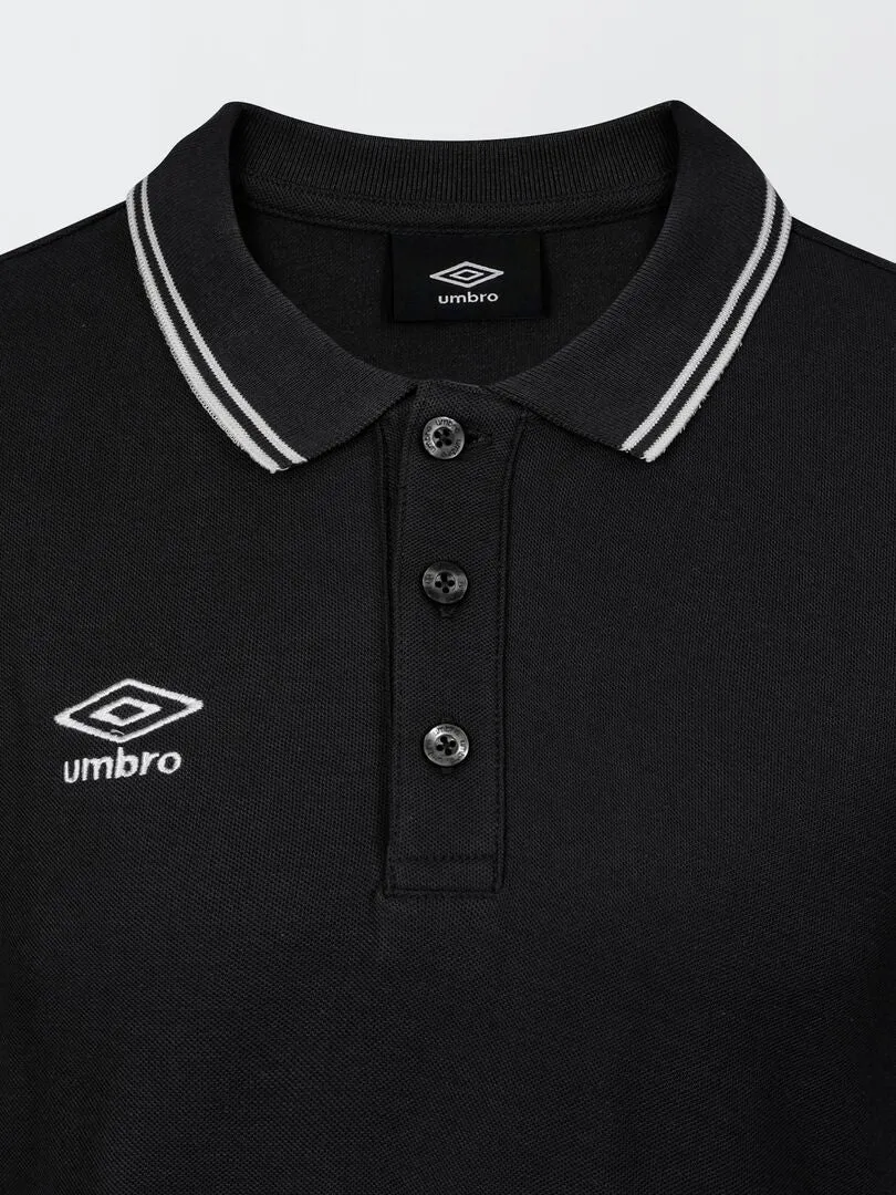POLO 'UMBRO' DE PIQUé DE ALGODóN  NEGRO