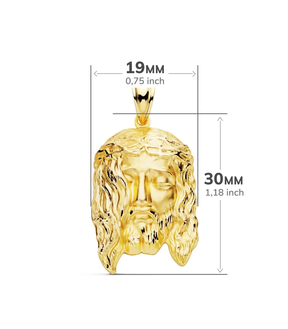 Portrait du Christ 18 K 27X19mm