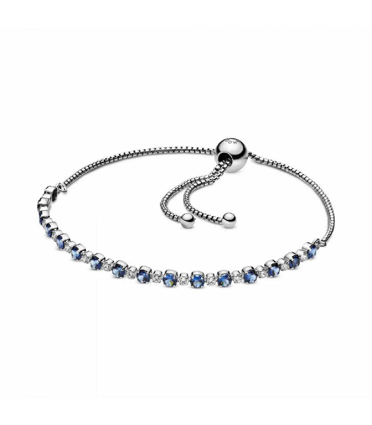 PULSERA PANDORA BRILLOS AZULES Y TRANSPARENTE CIERRE DESLIZANTE  599377C01