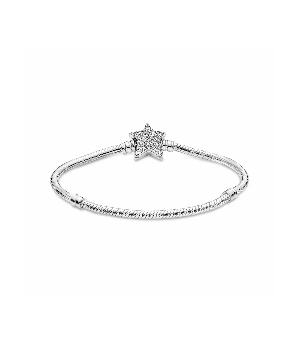 PULSERA PANDORA MOMENTS CADENA DE SERPIENTE EN PLATA DE LEY CIERRE ESTRELLA ASIMéTRICA  599639C01