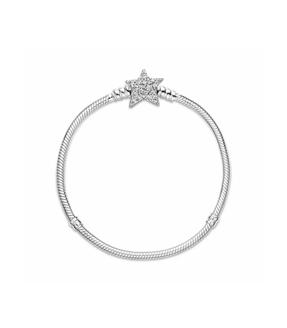 PULSERA PANDORA MOMENTS CADENA DE SERPIENTE EN PLATA DE LEY CIERRE ESTRELLA ASIMéTRICA  599639C01