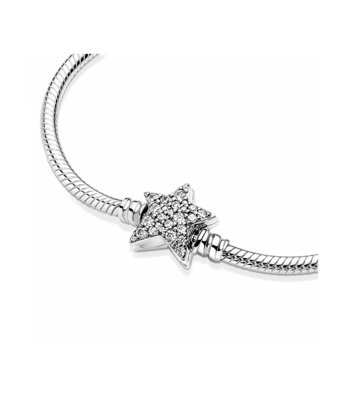 PULSERA PANDORA MOMENTS CADENA DE SERPIENTE EN PLATA DE LEY CIERRE ESTRELLA ASIMéTRICA  599639C01