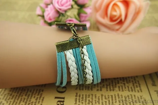 Retro Anchor Love Infinity Weave Bracelet