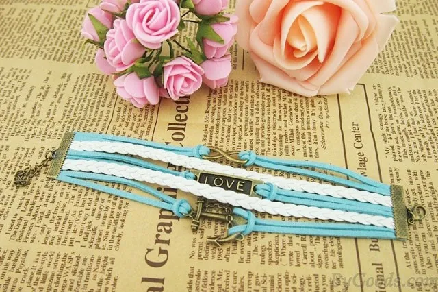 Retro Anchor Love Infinity Weave Bracelet