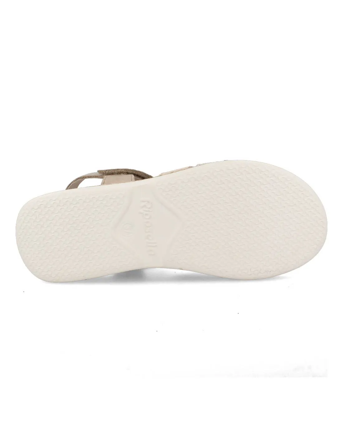 RIPOSELLA  SANDALIA LAURA ENTRELAZADO METALIZADO VELCRO BEIGE
