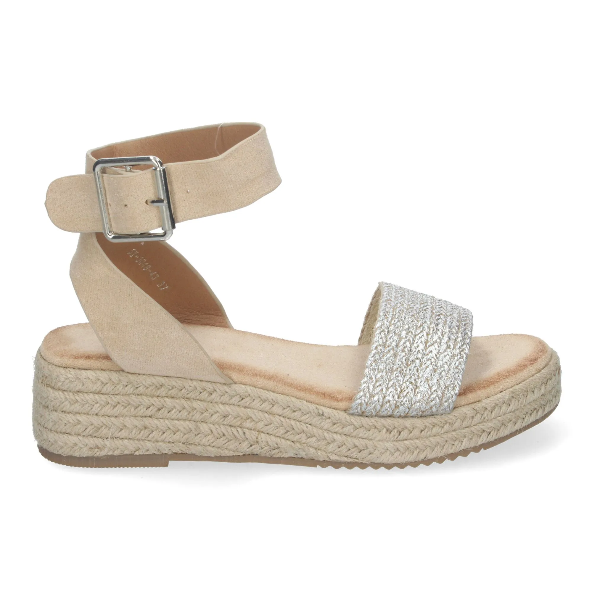 SANDALIAS DE PLATAFORMA PLATEADAS EN YUTE PARA MUJER SX3Q48