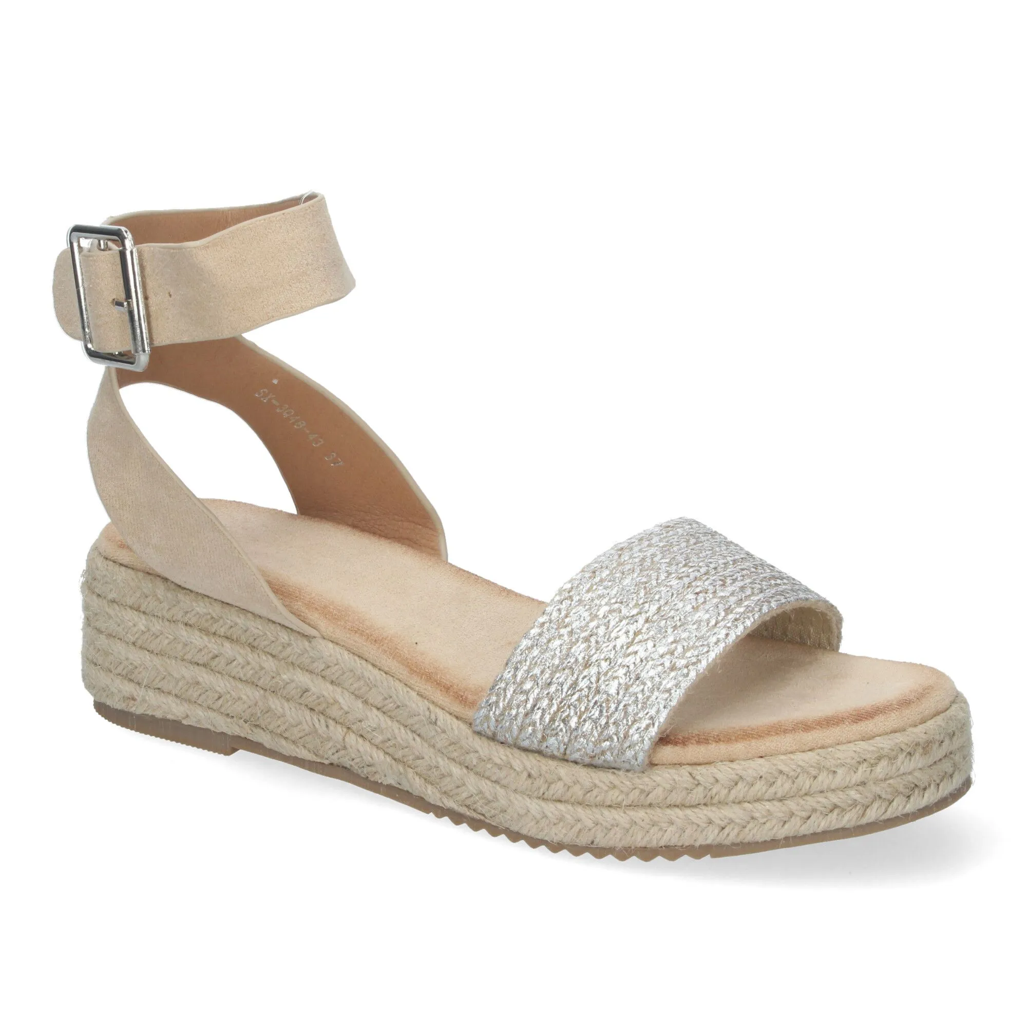 SANDALIAS DE PLATAFORMA PLATEADAS EN YUTE PARA MUJER SX3Q48