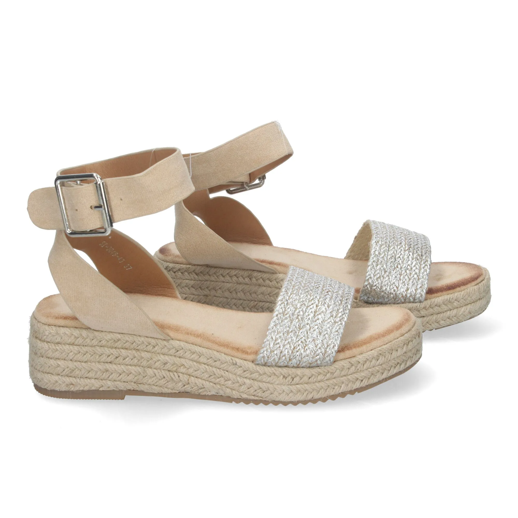 SANDALIAS DE PLATAFORMA PLATEADAS EN YUTE PARA MUJER SX3Q48