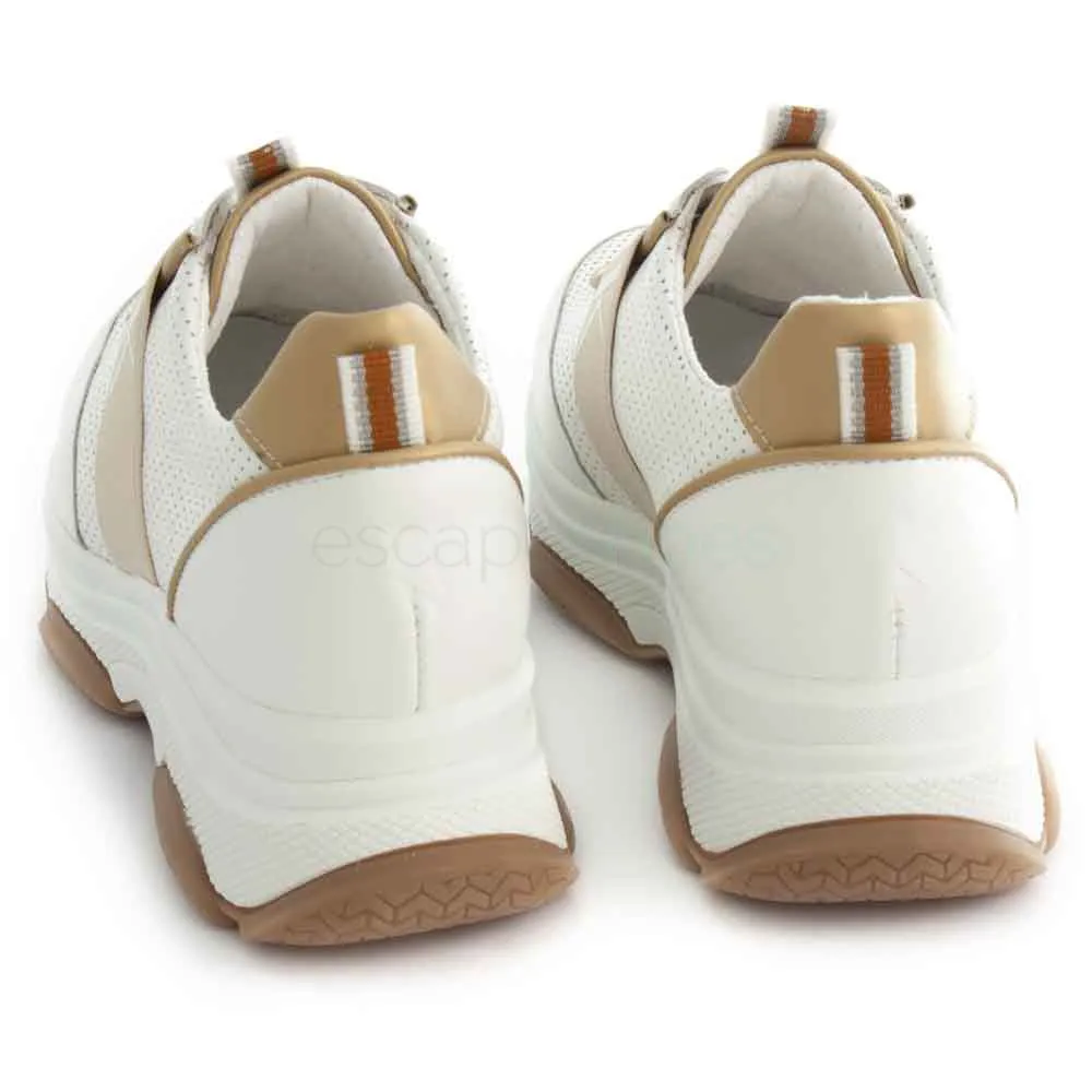 Sapatilhas RUIKA Pele Branco Ouro 38/6313