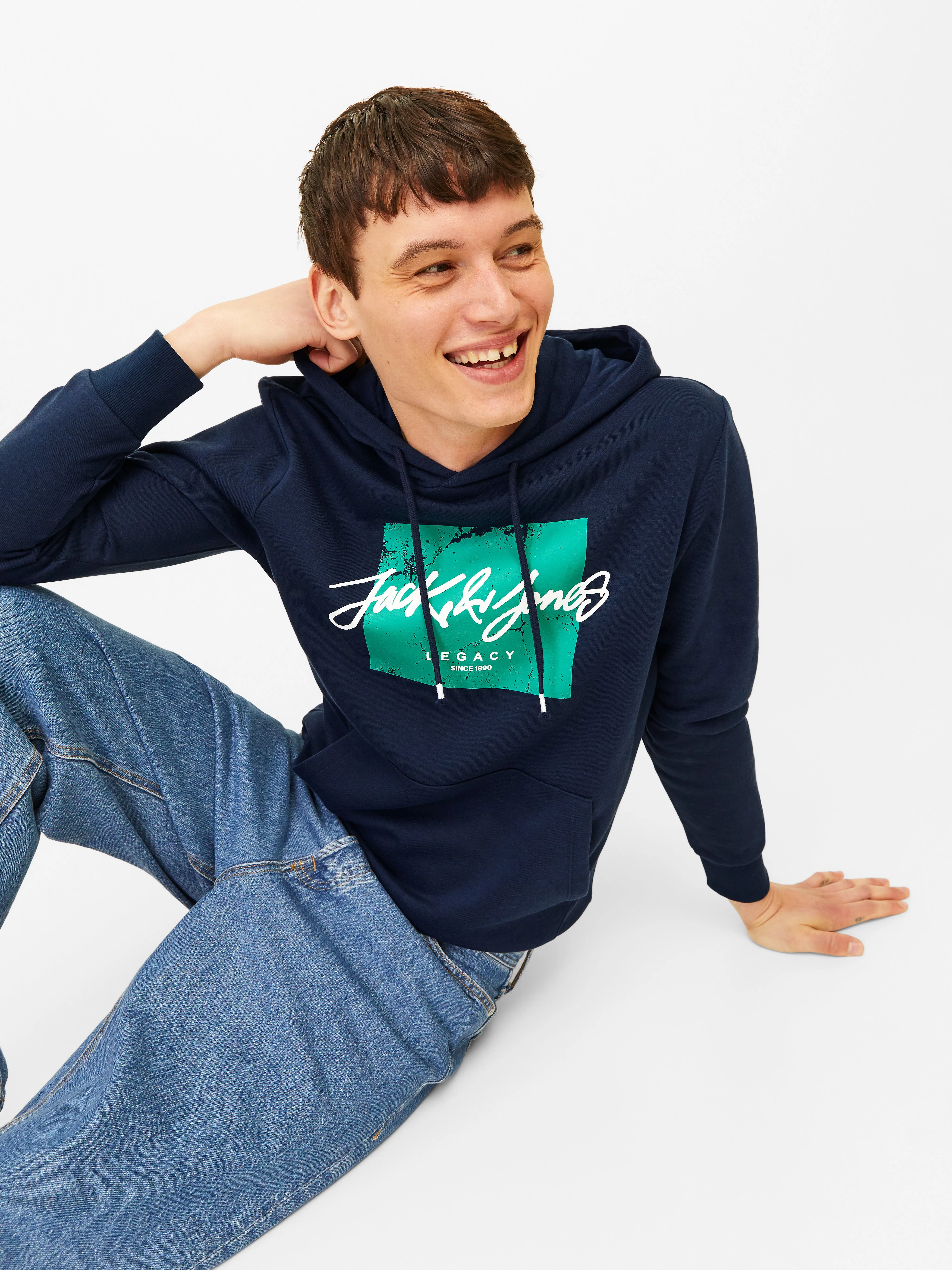 Sudadera con capucha Logotipo | Azul oscuro | Jack & Jones®