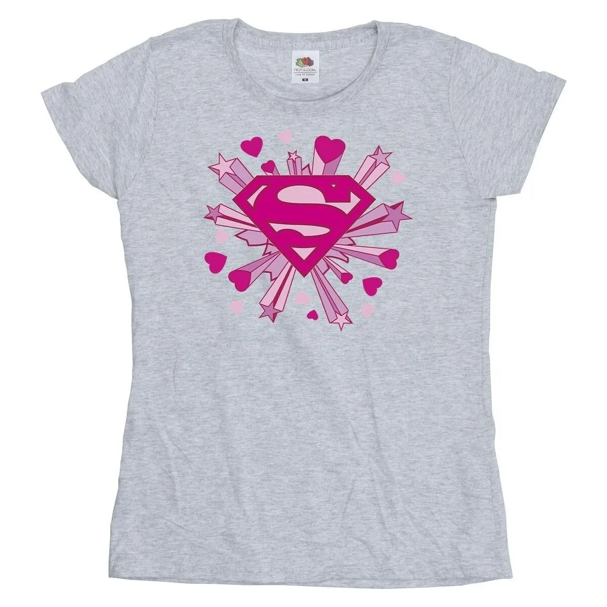 Superman Pink Hearts And Stars Logo