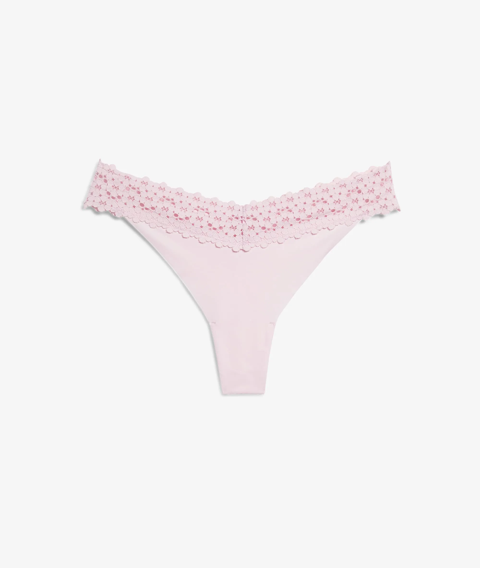 TANGA MICROFIBRA, MOTIVOS DE ENCAJE WISH ROSE POUDRE  ETAM