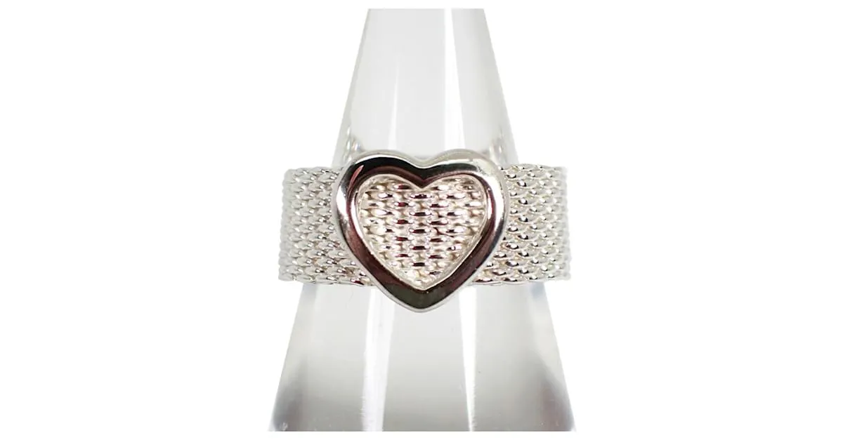 Tiffany & Co Anillo de malla Somerset en forma de corazón 925 Tiffany 