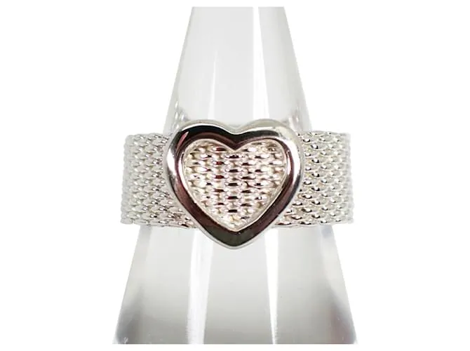 Tiffany & Co Anillo de malla Somerset en forma de corazón 925 Tiffany 