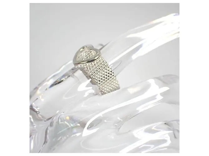 Tiffany & Co Anillo de malla Somerset en forma de corazón 925 Tiffany 