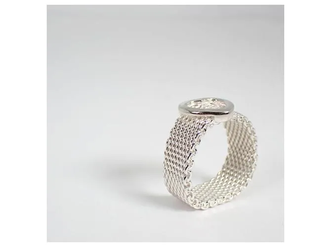 Tiffany & Co Anillo de malla Somerset en forma de corazón 925 Tiffany 