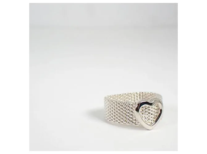 Tiffany & Co Anillo de malla Somerset en forma de corazón 925 Tiffany 