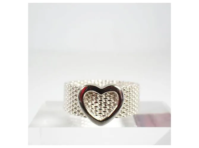Tiffany & Co Anillo de malla Somerset en forma de corazón 925 Tiffany 