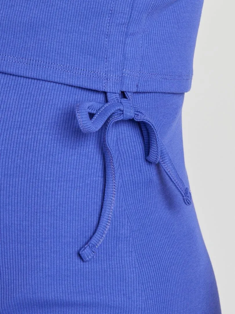 VESTIDO CORTO DE LACTANCIA DE PUNTO DE CANALé  AZUL