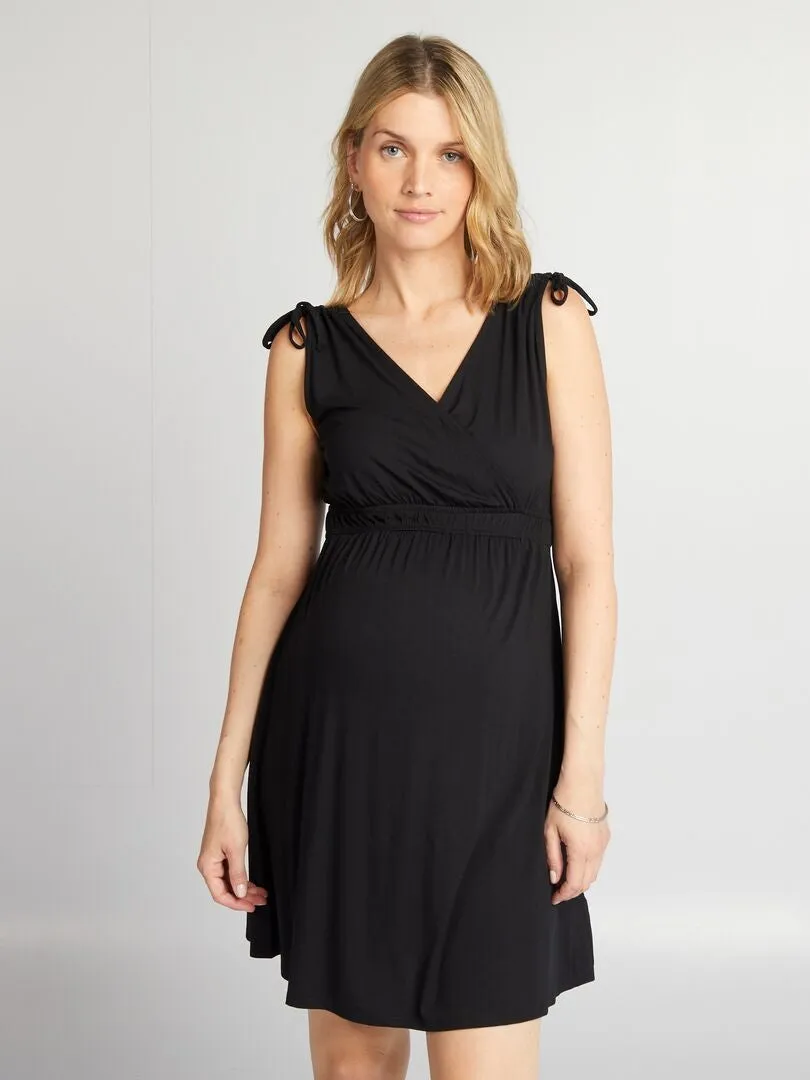 VESTIDO CORTO DE LACTANCIA  NEGRO
