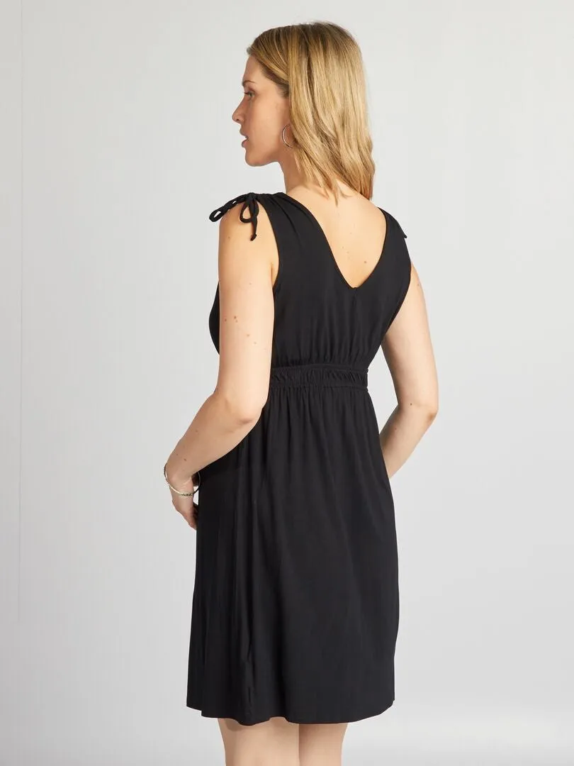 VESTIDO CORTO DE LACTANCIA  NEGRO