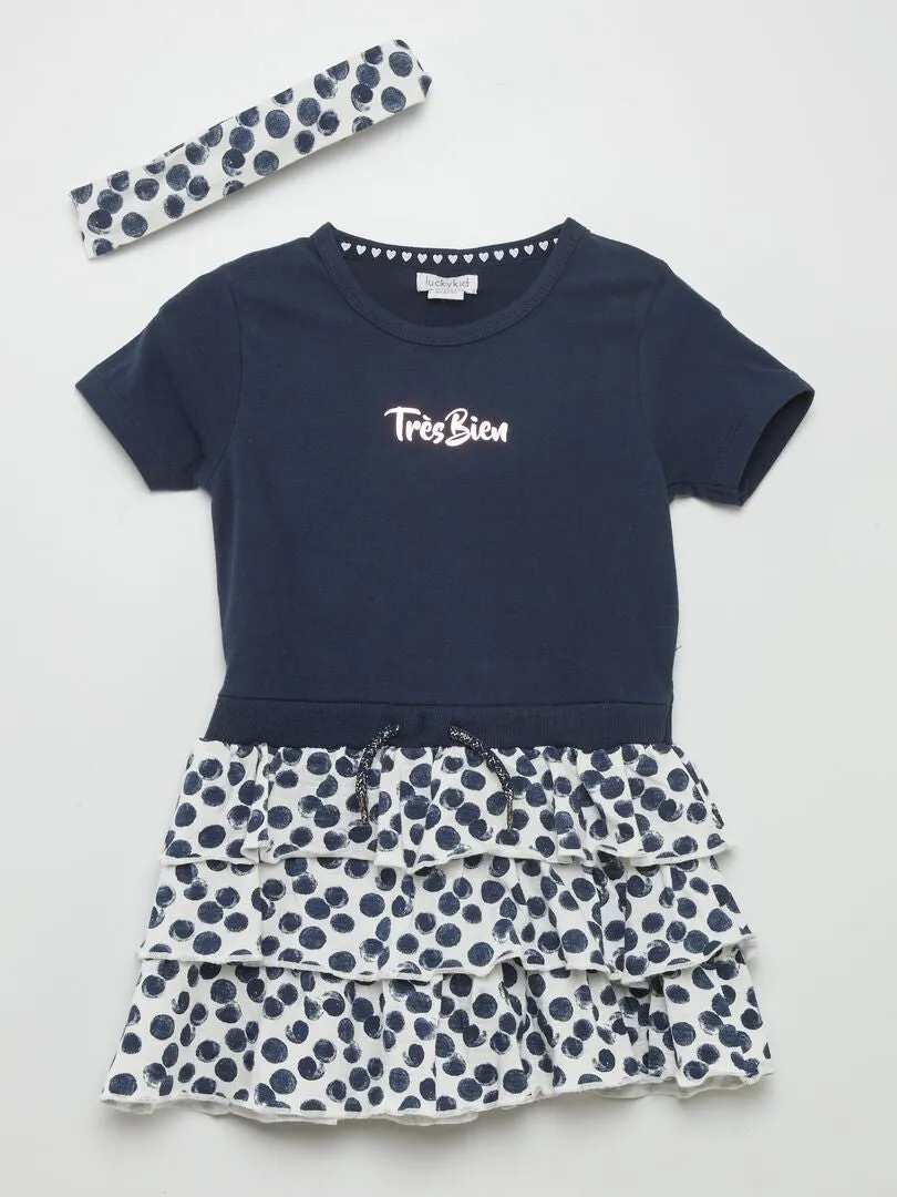 VESTIDO ESTAMPADO 2 EN 1  AZUL