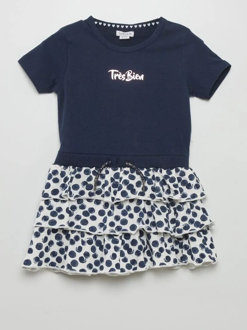 VESTIDO ESTAMPADO 2 EN 1  AZUL