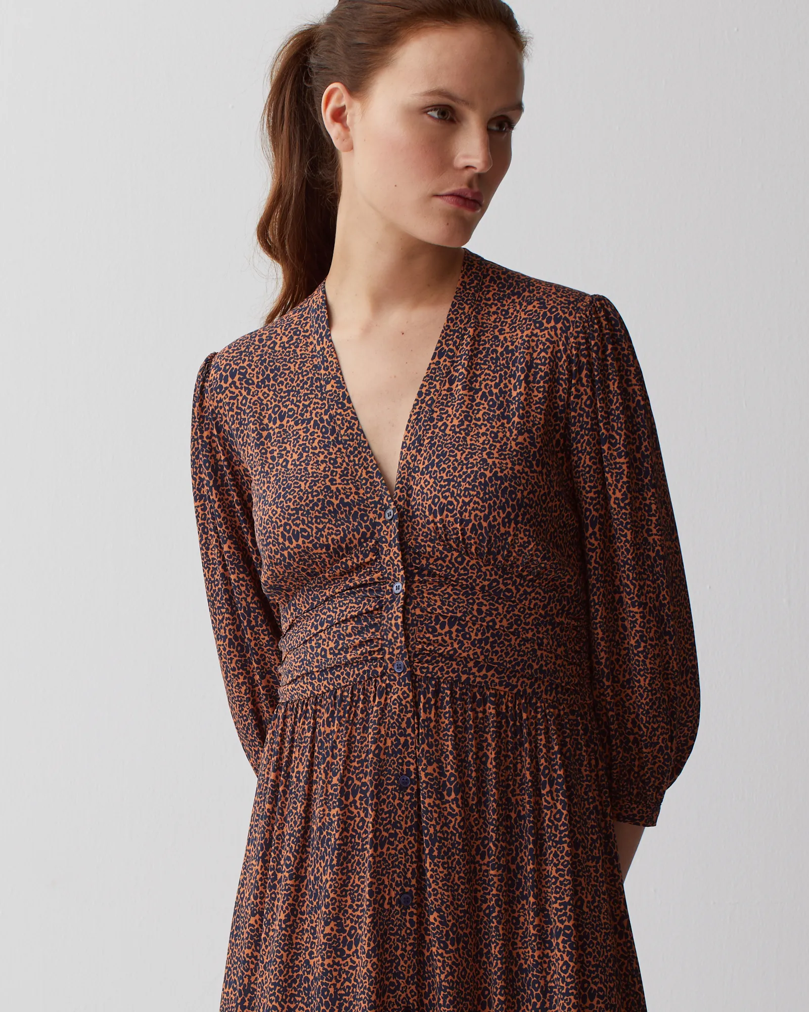 Vestido largo fluido leo brown