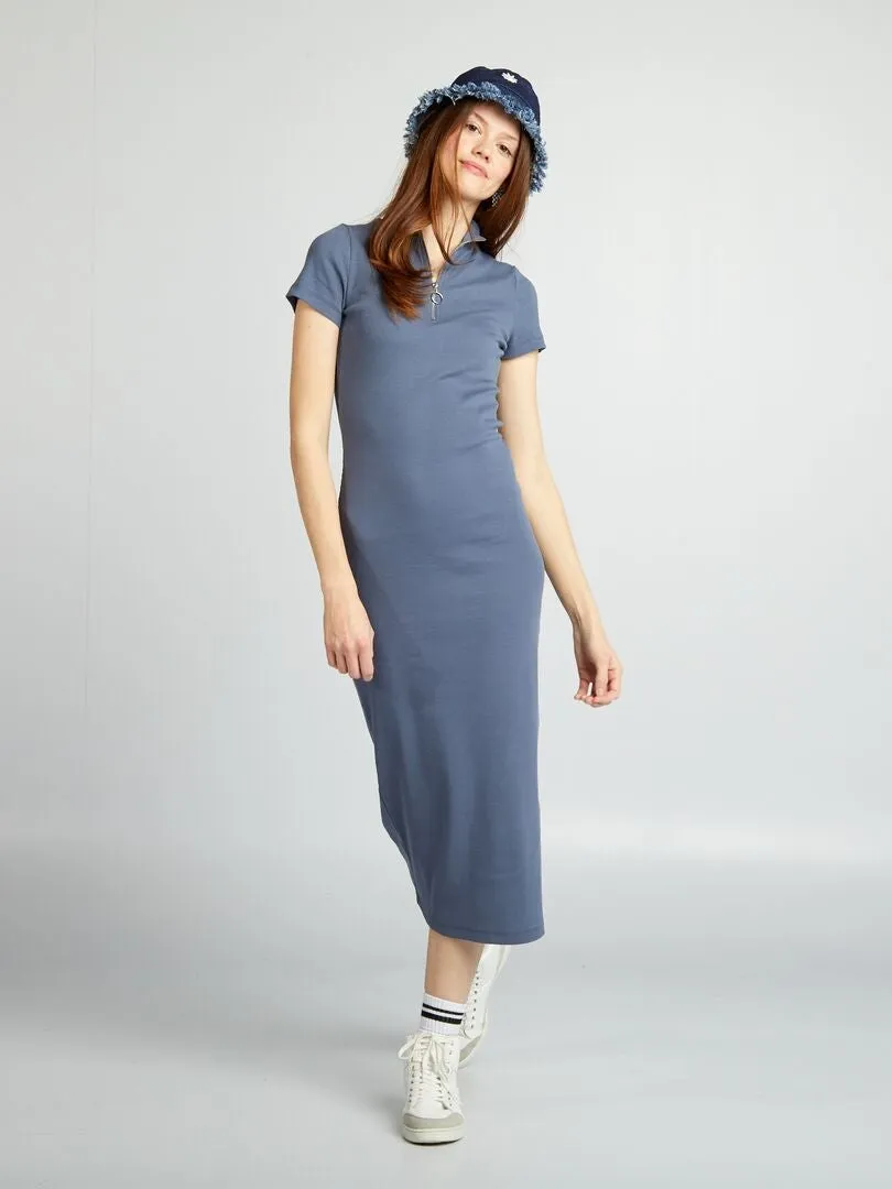 VESTIDO MIDI DE PUNTO DE CANALé  AZUL