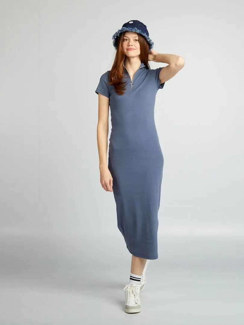 VESTIDO MIDI DE PUNTO DE CANALé  AZUL