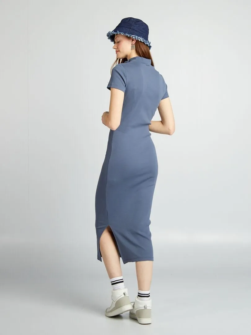 VESTIDO MIDI DE PUNTO DE CANALé  AZUL