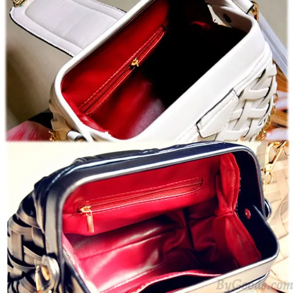 Weave Grid Retro Chain Shoulder Bags