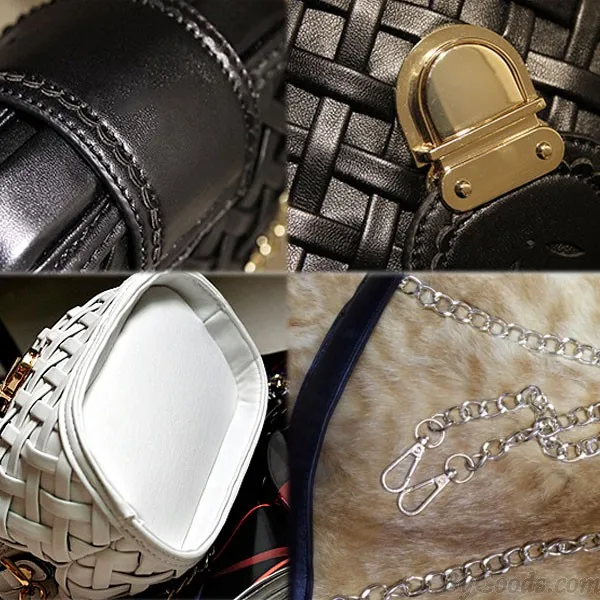 Weave Grid Retro Chain Shoulder Bags